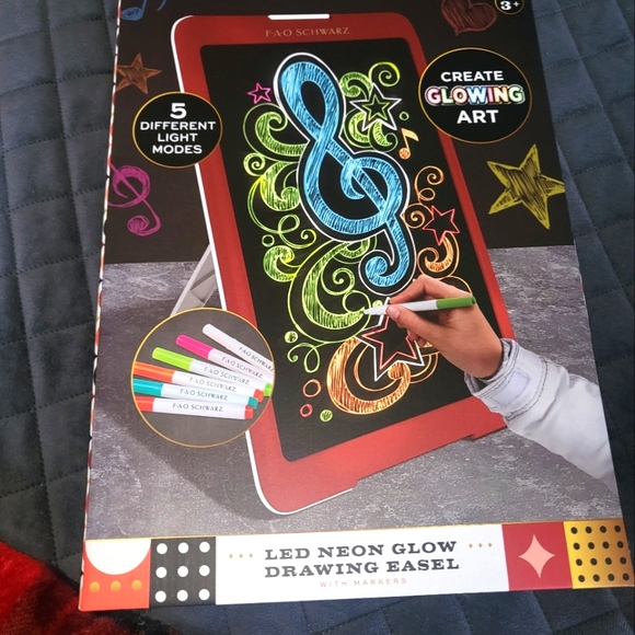 I can't pronounce the name Toys Led Neon Glow Drawing Easel W Five